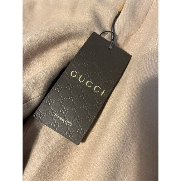 Gucci New Authentic Tan Brown Khaki Wool Flare Wide Dress Pants 40 US 4 Small - Picture 5 of 12